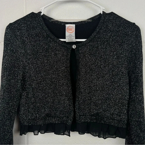 Black & Silver Sparkle Sweater Size Girls L (10/12) - Picture 5 of 7